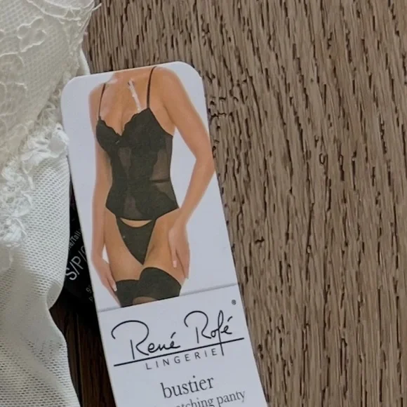 Rene Rofe Cream Lace Bustier set size Small NWT - Picture 3 of 4